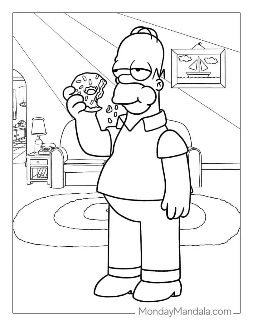 Homer Simpson Coloring Page The Simpsons Coloring Book & Drawing: A