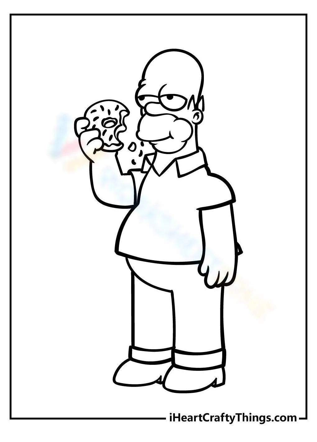 Homer With Regular-sized Donut Worksheet