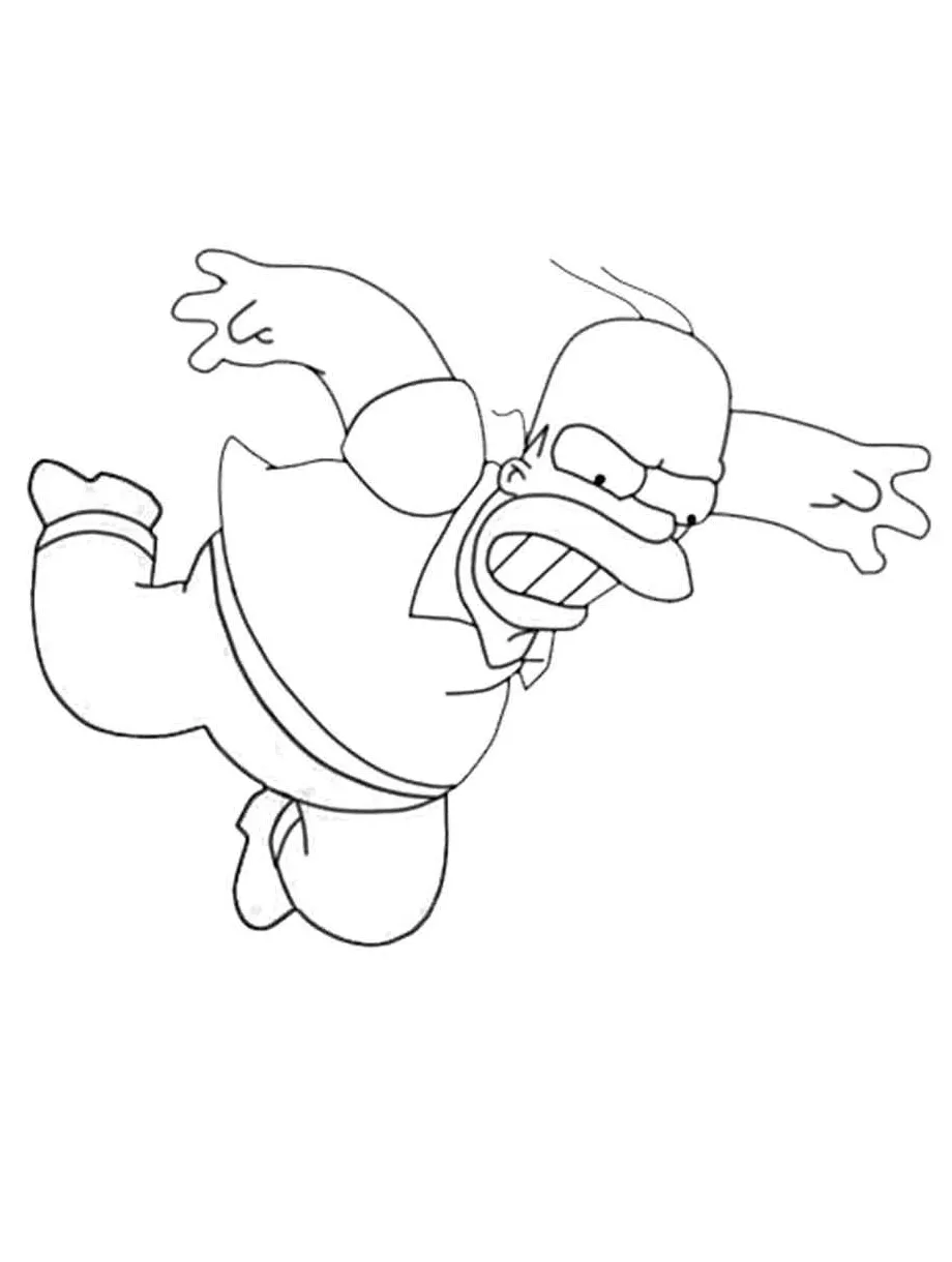 Homer simpson flies coloring page