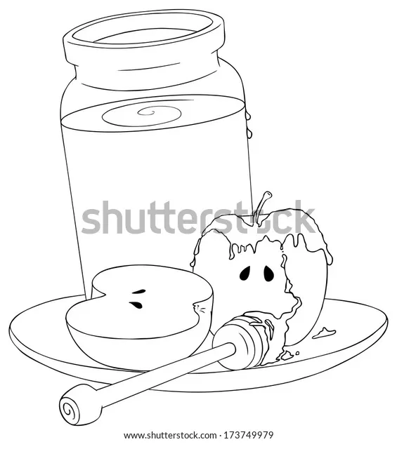 Vector illustration coloring page honey jar stock vector