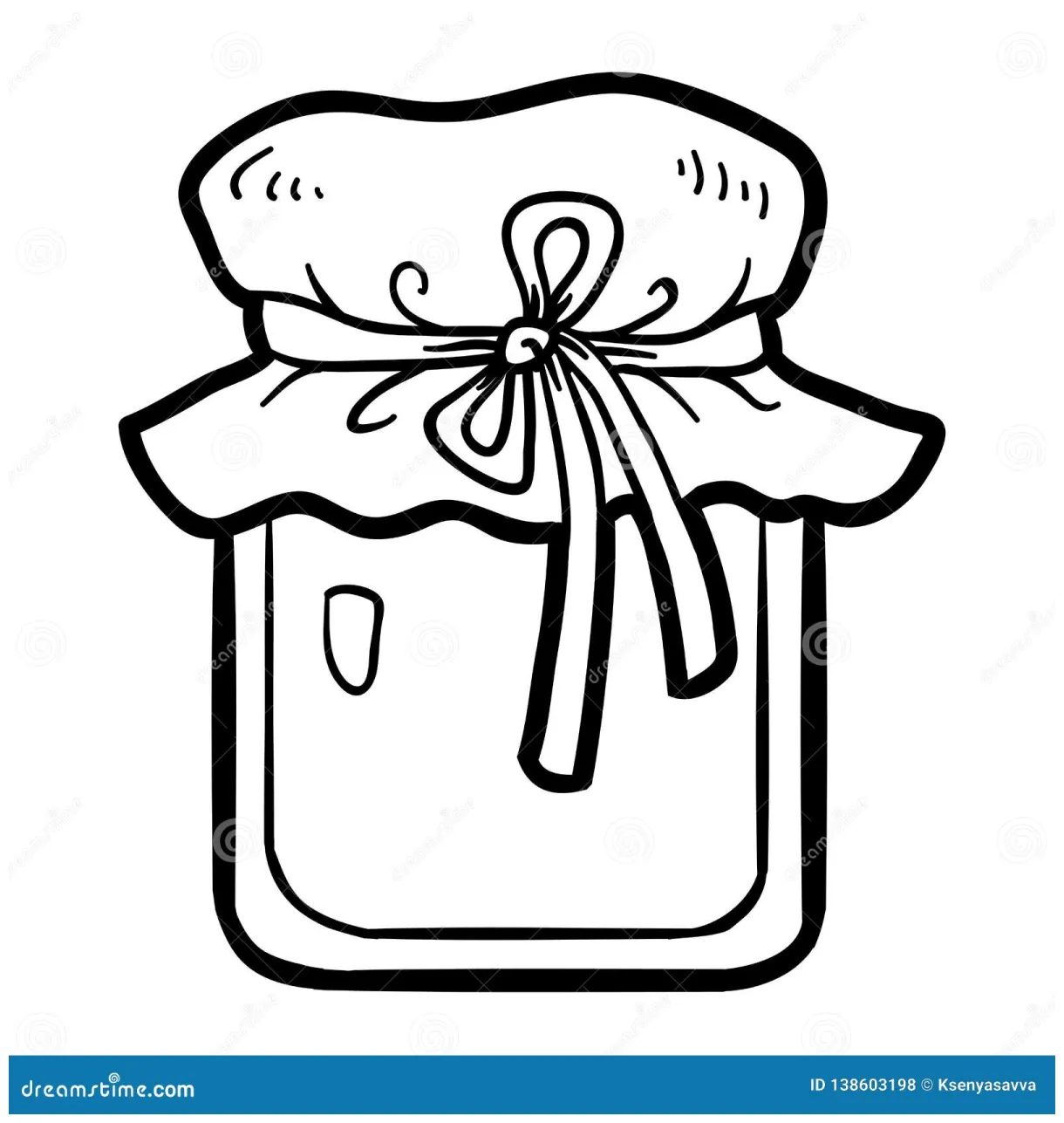 Coloring book, jar of honey stock vector illustration of glass