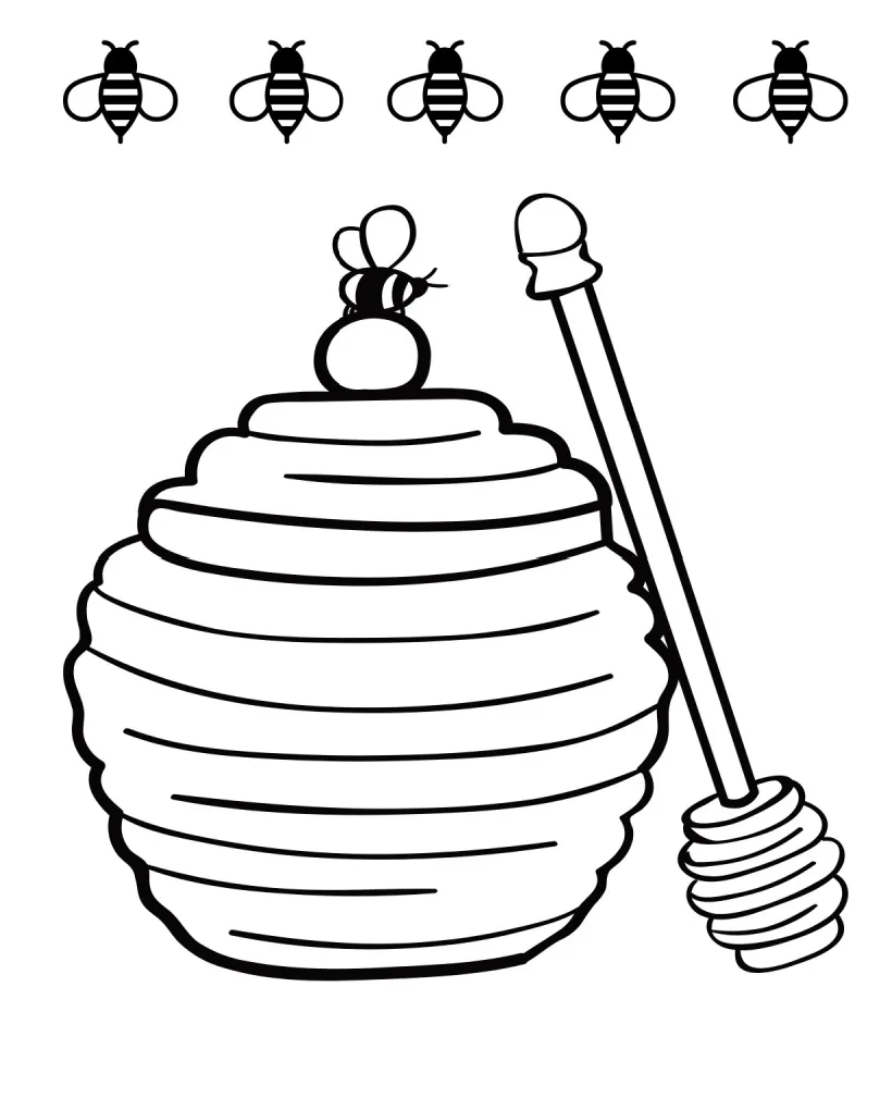 Bees and honey pot coloring page mama likes this
