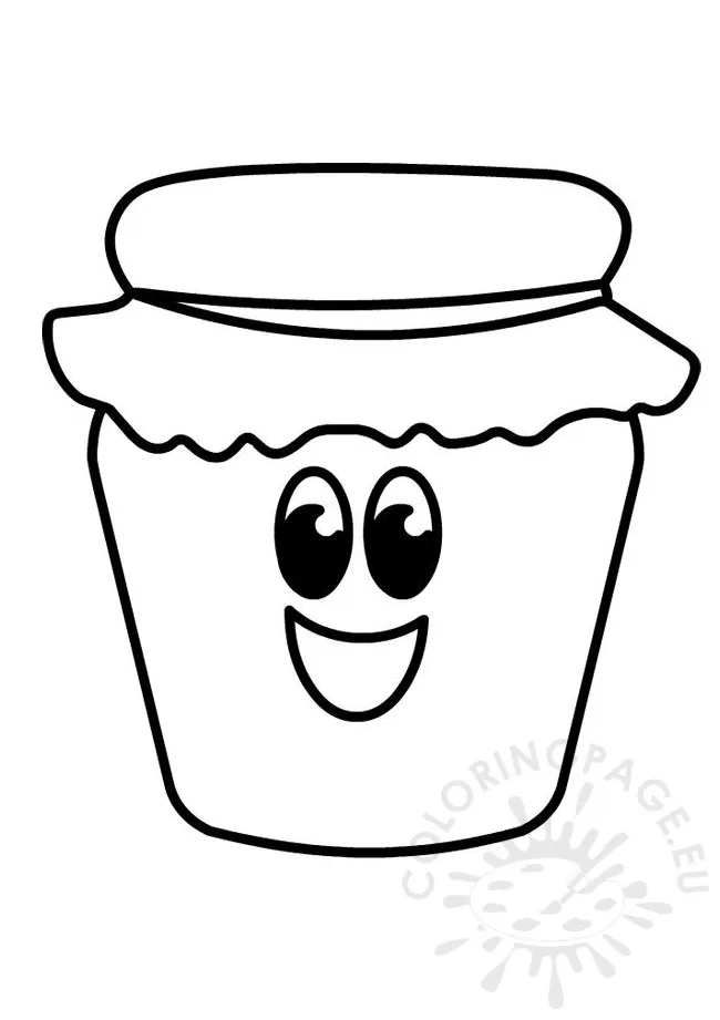 Cute honey jar cartoon coloring page