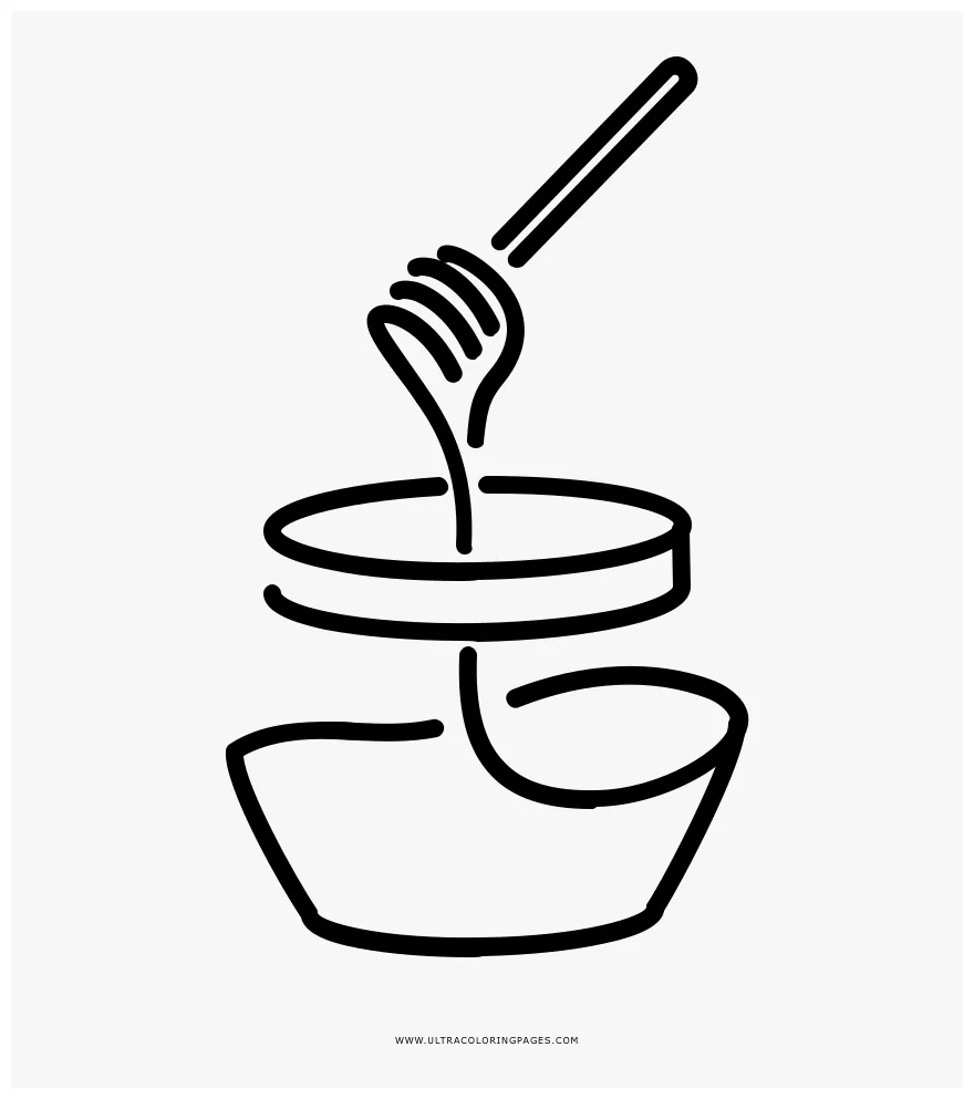 Colouring page honey pot, png download
