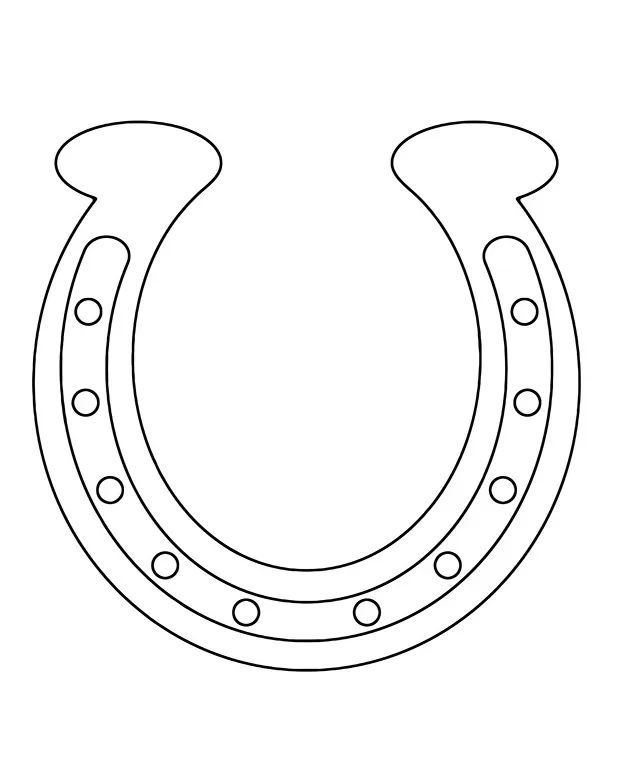 Free horseshoe coloring page