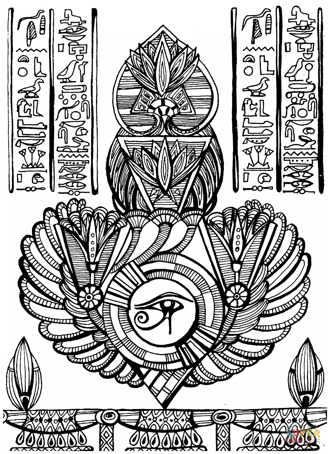 Eye of horus coloring page free printable coloring pages
