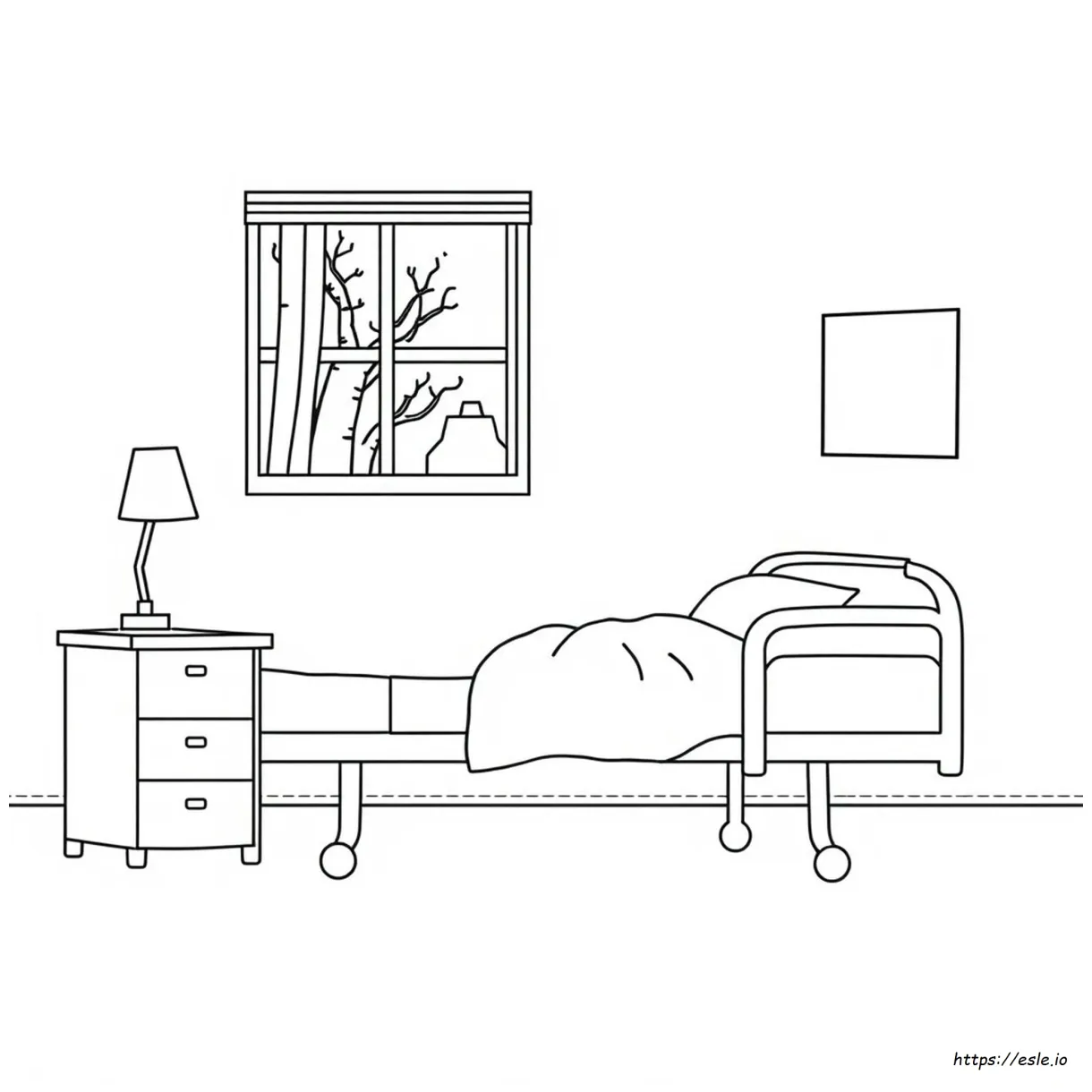 Sairaalasänky värityskuva
