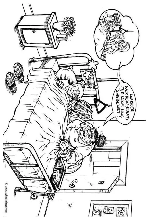 Coloring page hospital bed free printables img 4596 printable coloring page