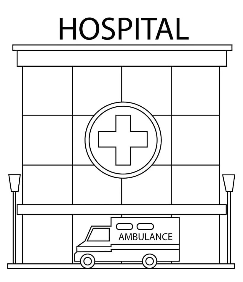 Hospital coloring pages coloring cool printable coloring page