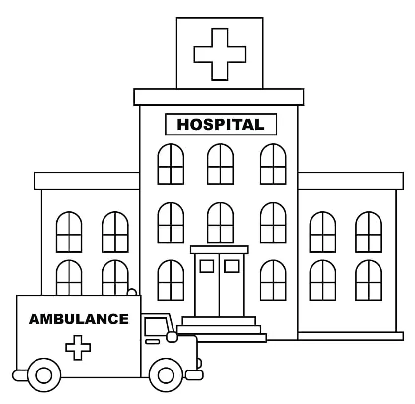 Hospital coloring page