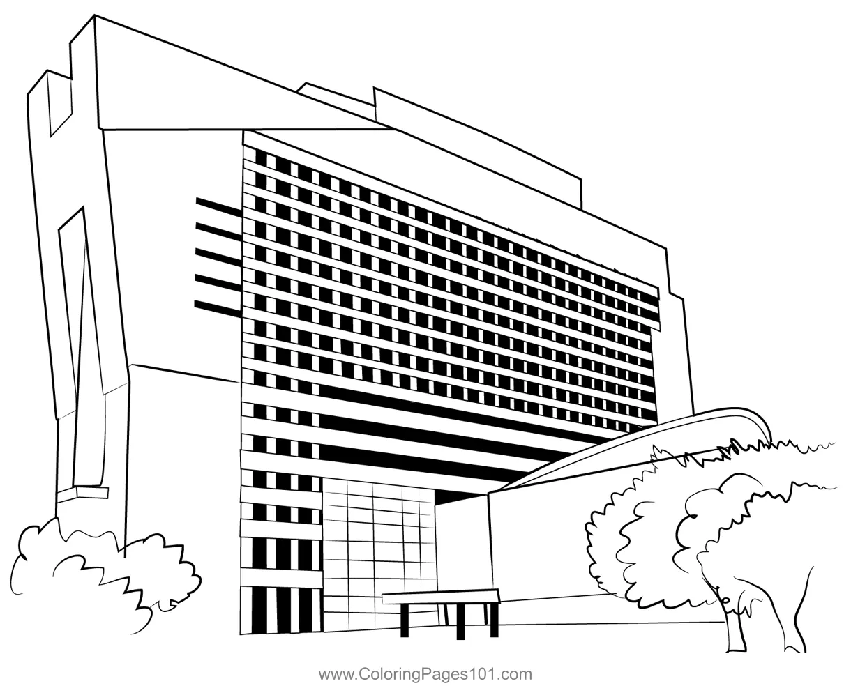 Hospital 3 coloring page for kids free hospitals printable coloring