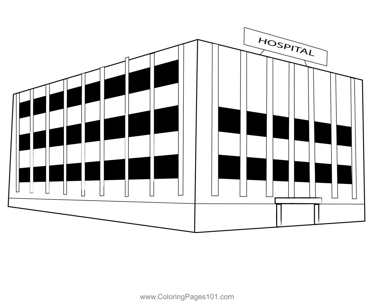 Hospital 1 coloring page for kids free hospitals printable coloring