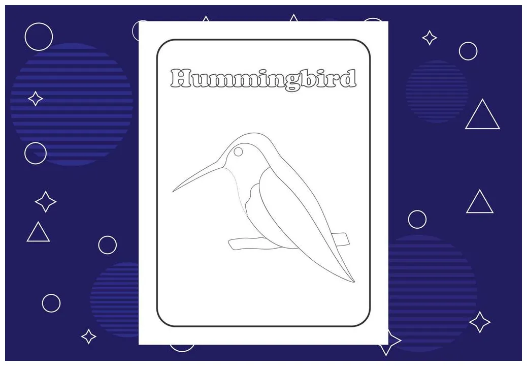 Hummingbird coloring page vector art, icons, and graphics for
