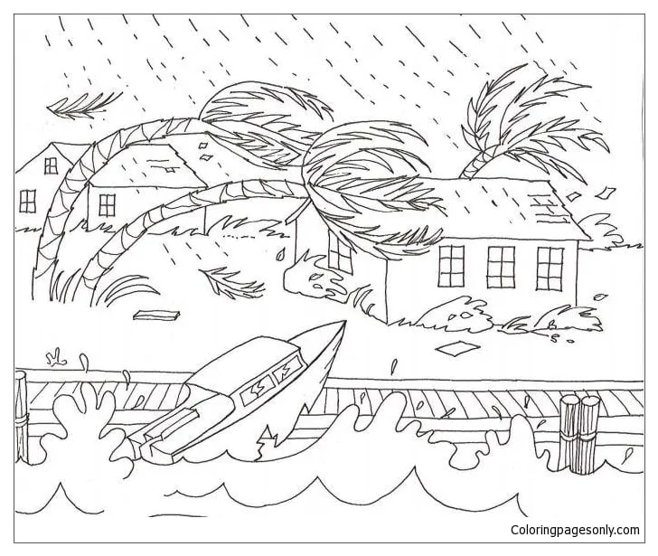 Severe Hurricane Coloring Coloring Pages