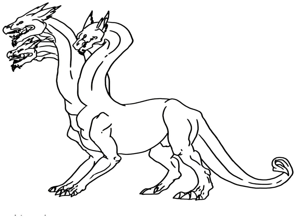 Hydra Dragon Coloring Pages - Hydra Coloring Pages - Coloring Pages For
