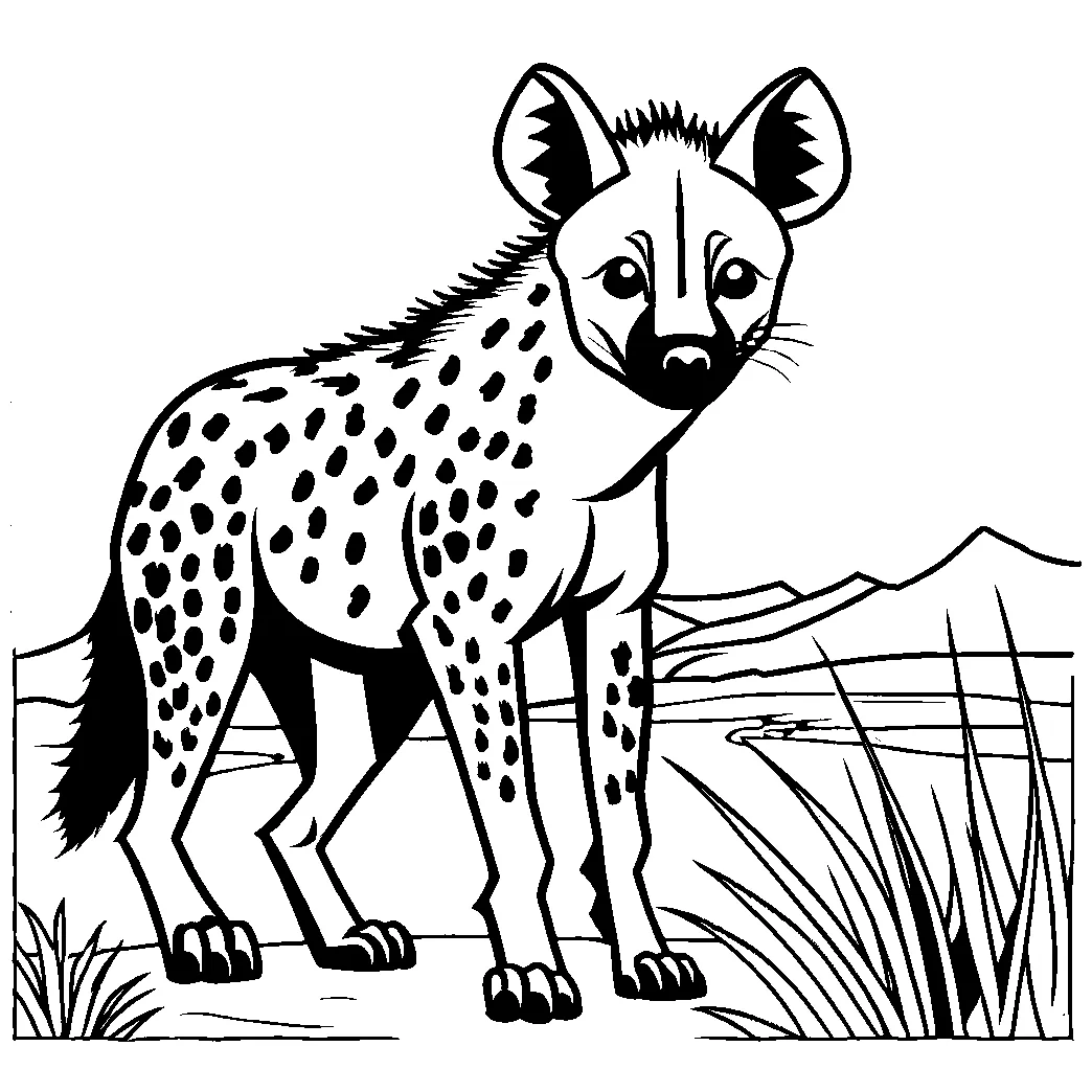 Relaxed hyena coloring page Lulu Pages