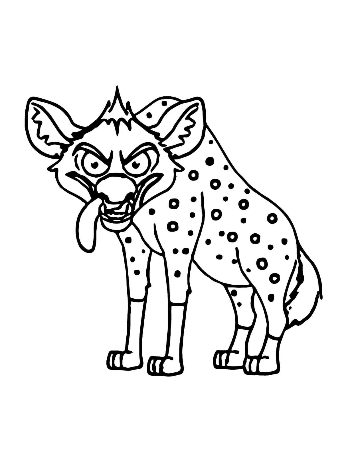 Cartoon Spotted Hyena coloring page