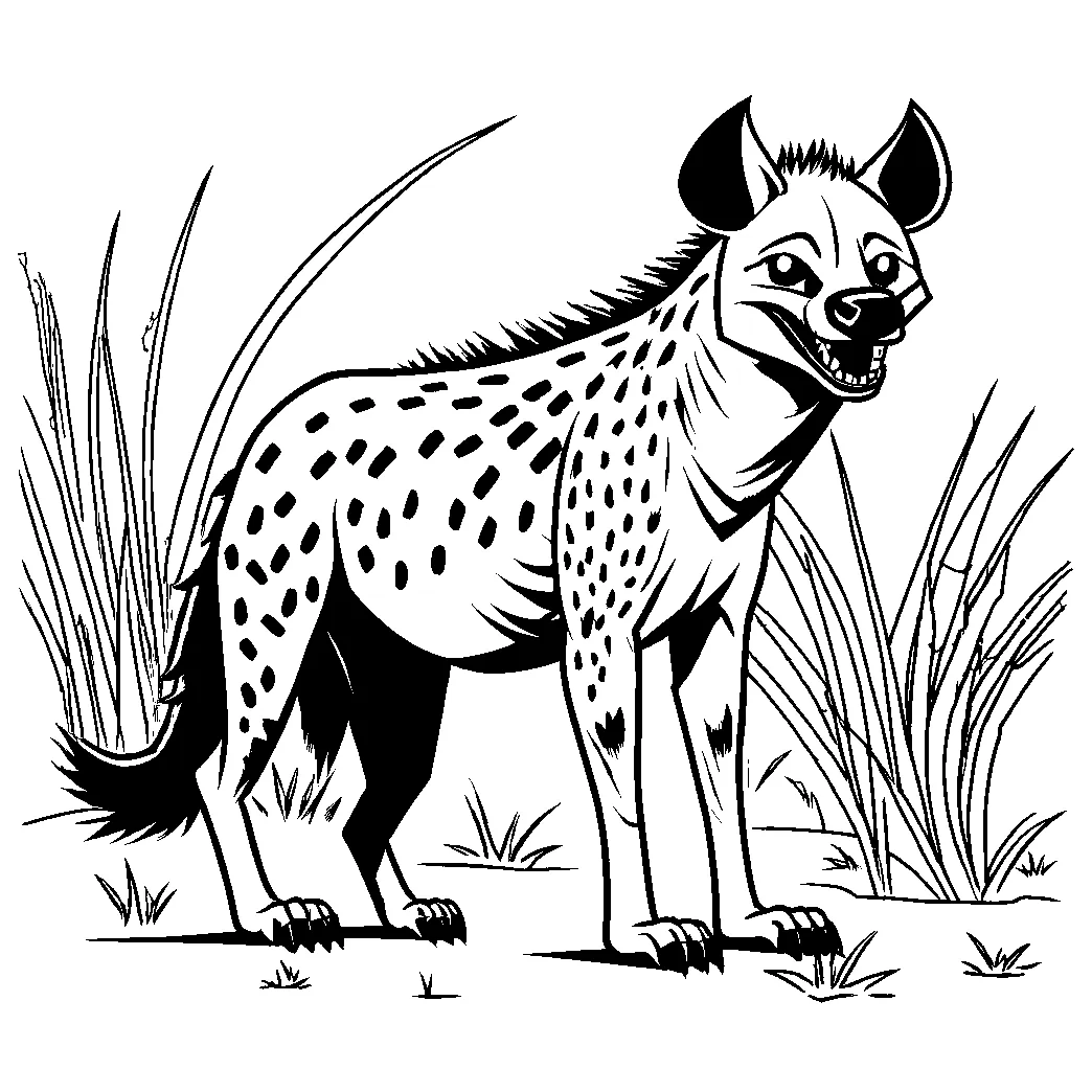 Mischievous hyena coloring page Lulu Pages