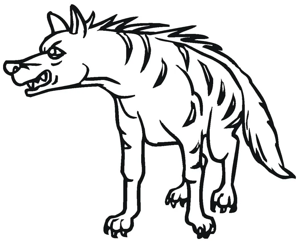 Spotted Hyena Coloring Page - Free Printable Coloring Pages for Kids