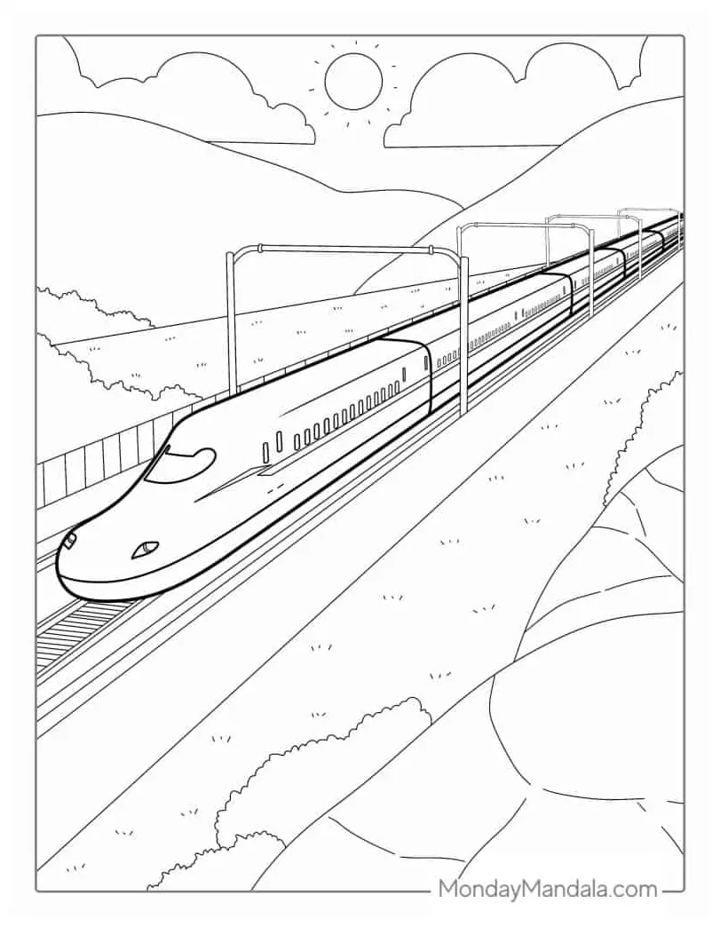 High speed train coloring pages coloring home