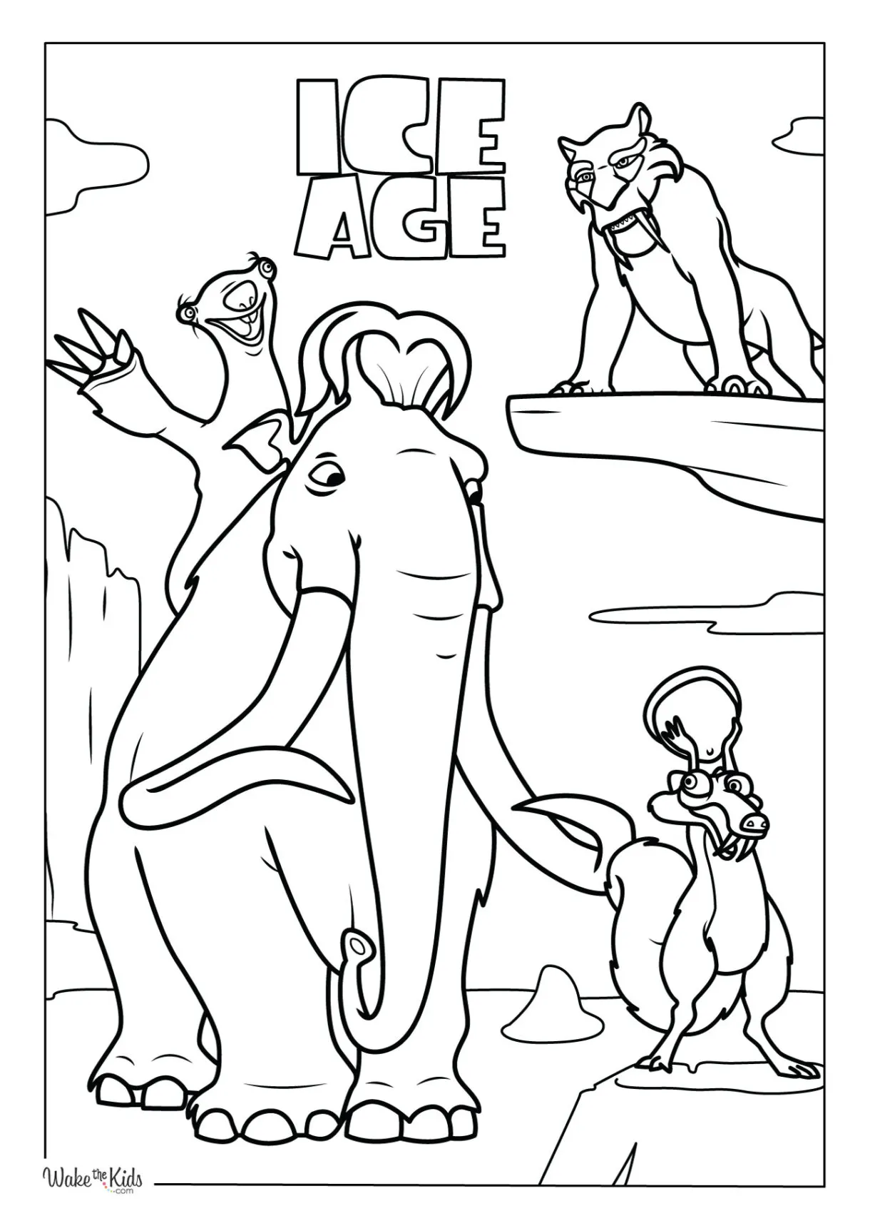 Ice Age Coloring Pages (Free Printable PDFs) | WakeTheKids