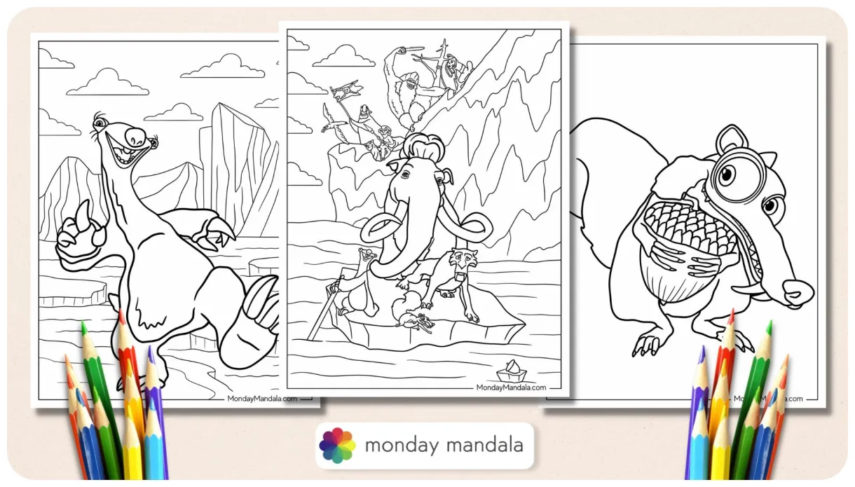 20 Ice Age Coloring Pages (Free PDF Printables)