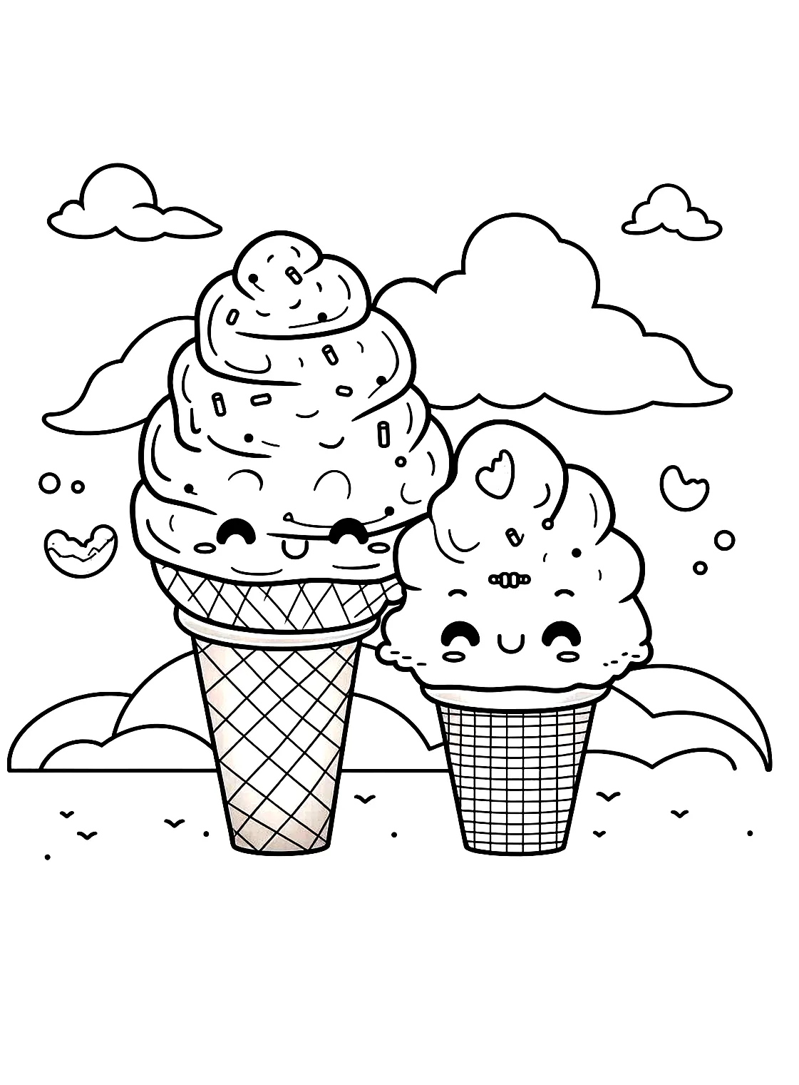Coloring ice cream free printable coloring pages