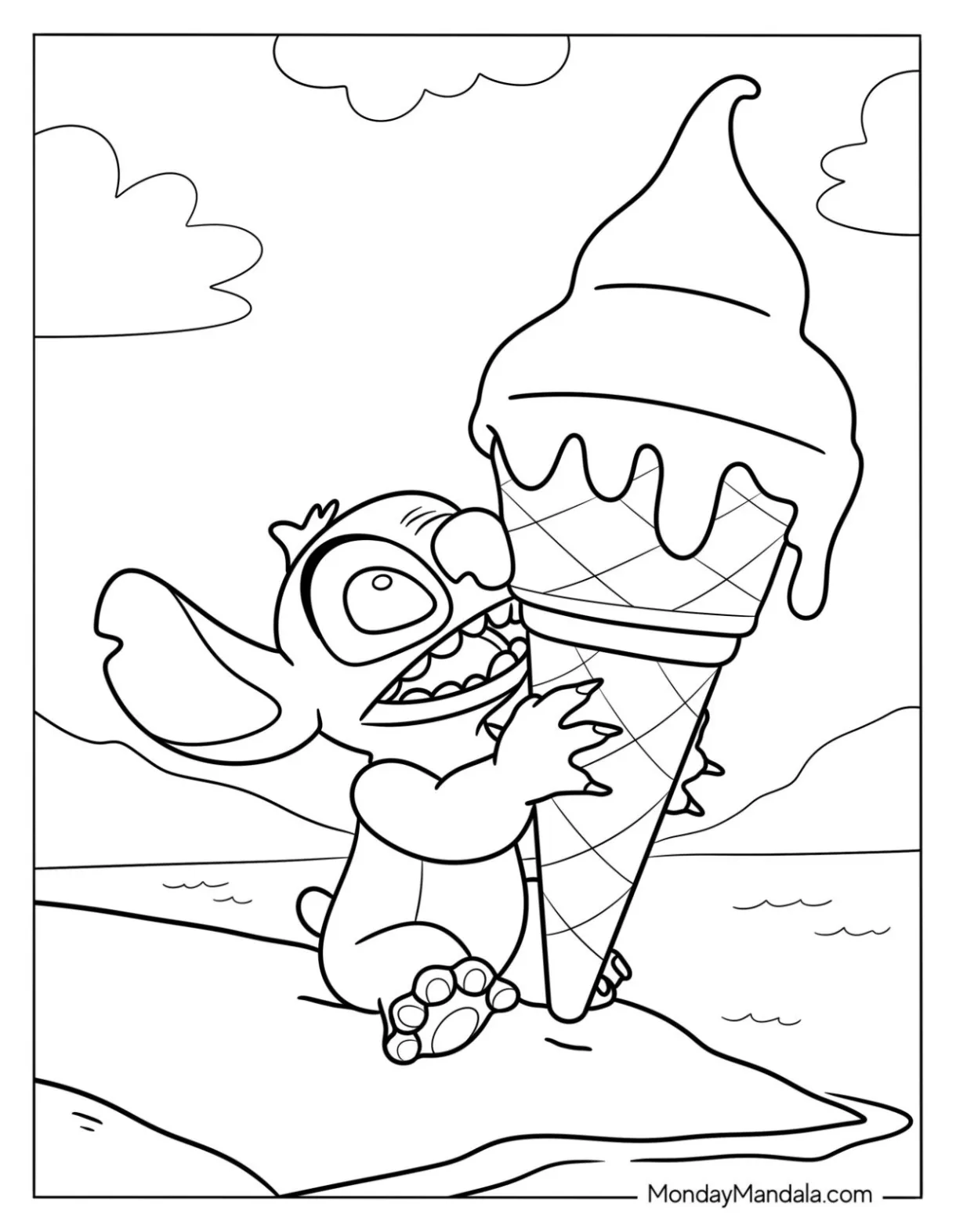 Ice cream coloring page