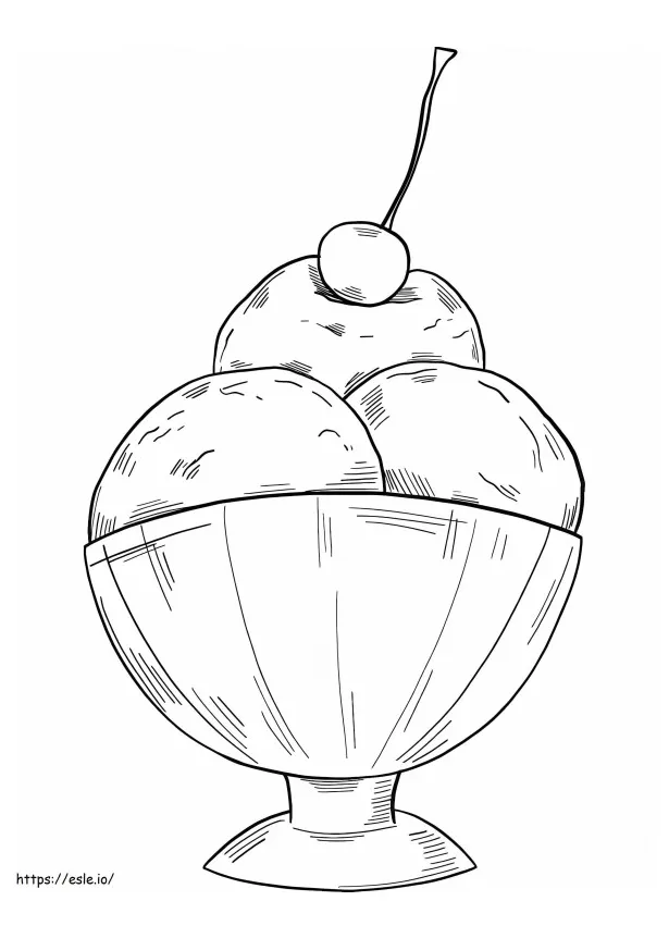 Ice cream sundae coloring page