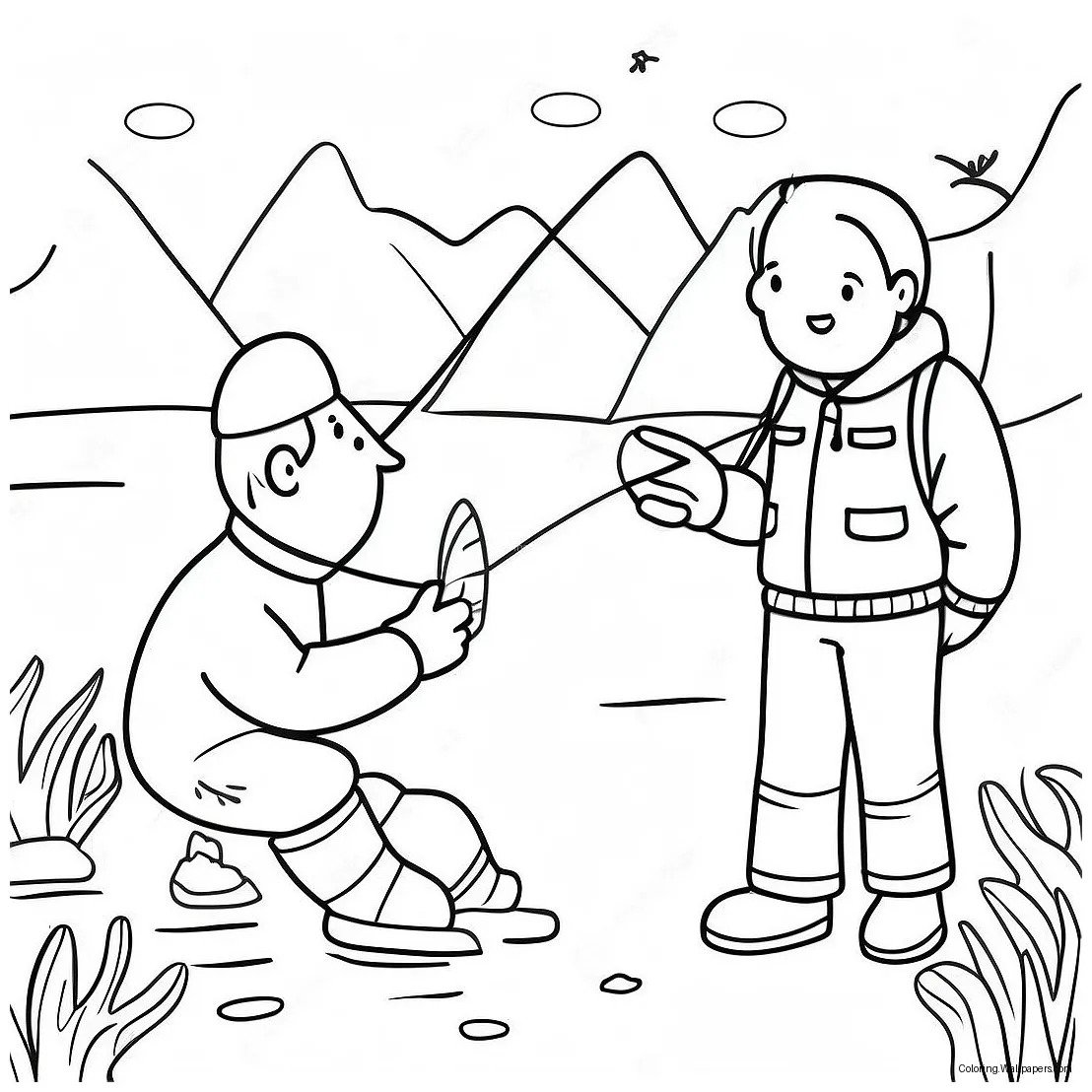 Ice fishing adventure coloring page 52203-41304