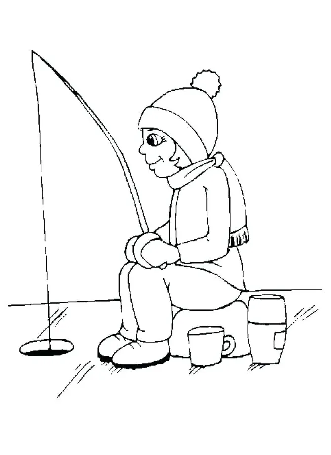 Boy fishing coloring page at getcolorings free printable