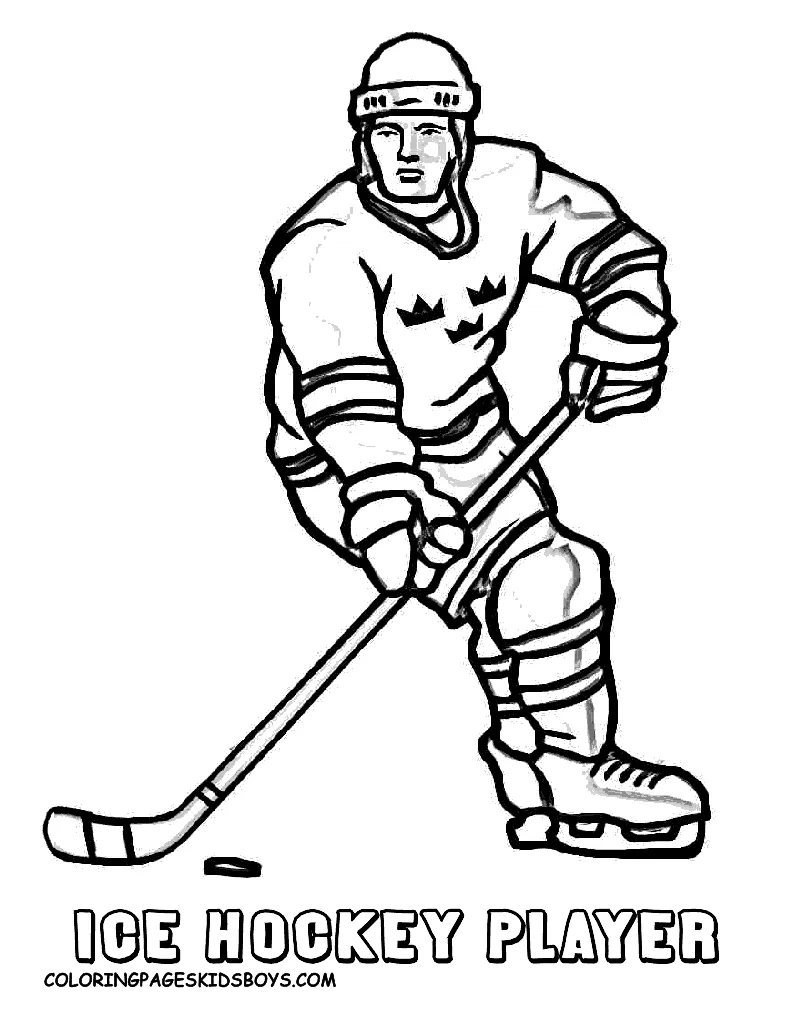 Ice hockey coloring page