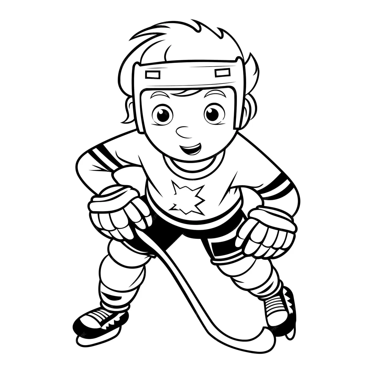 Premium vector coloring book for children ice hockey coloring page