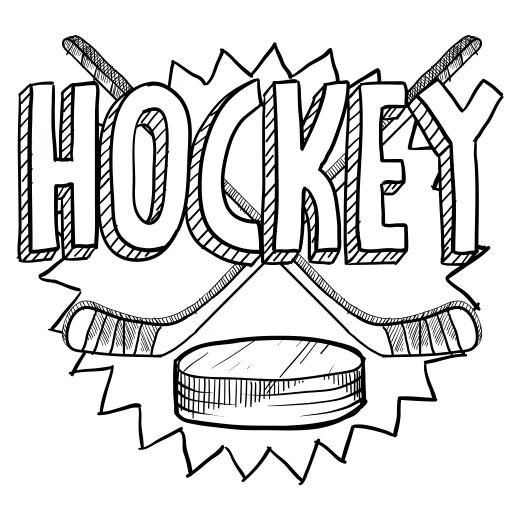 Ice hockey coloring page