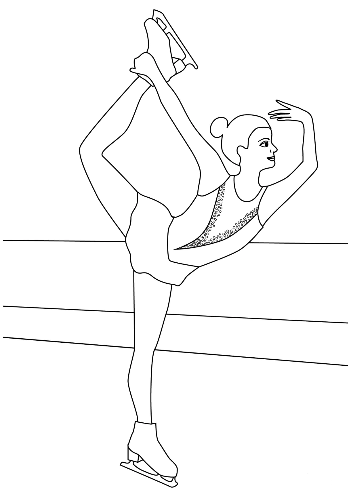 Ice skating coloring page colouringpages