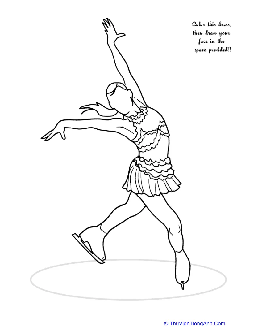 Ice skater coloring page thư viện tiếng anh