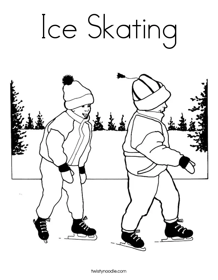 Ice Skating Coloring Page - Twisty Noodle