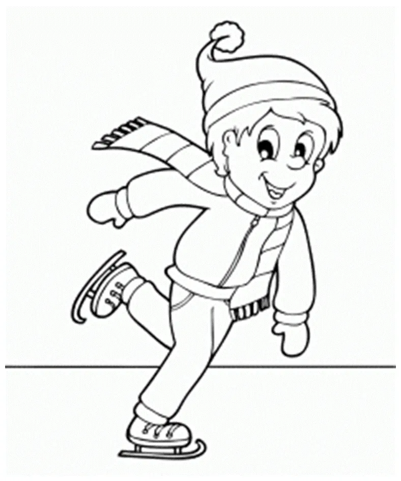 Ice skating coloring pages to download and print for free