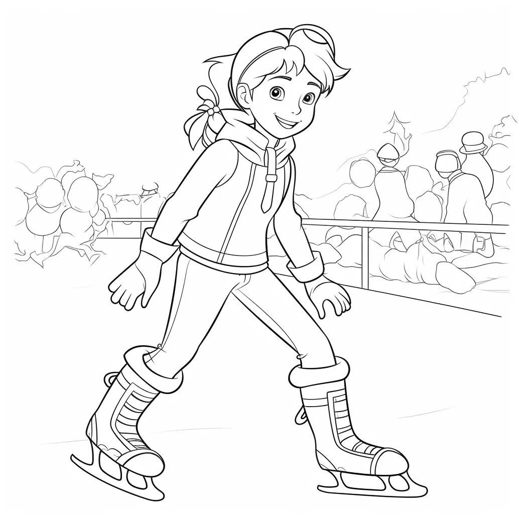 Ice skating coloring page – Coloring corner