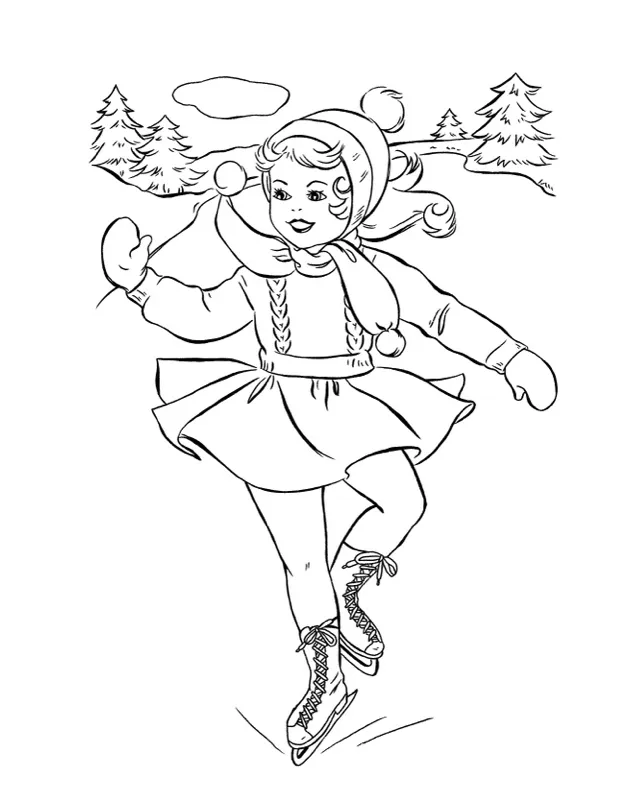 5 Ice Skating Coloring Pages! - The Graphics Fairy