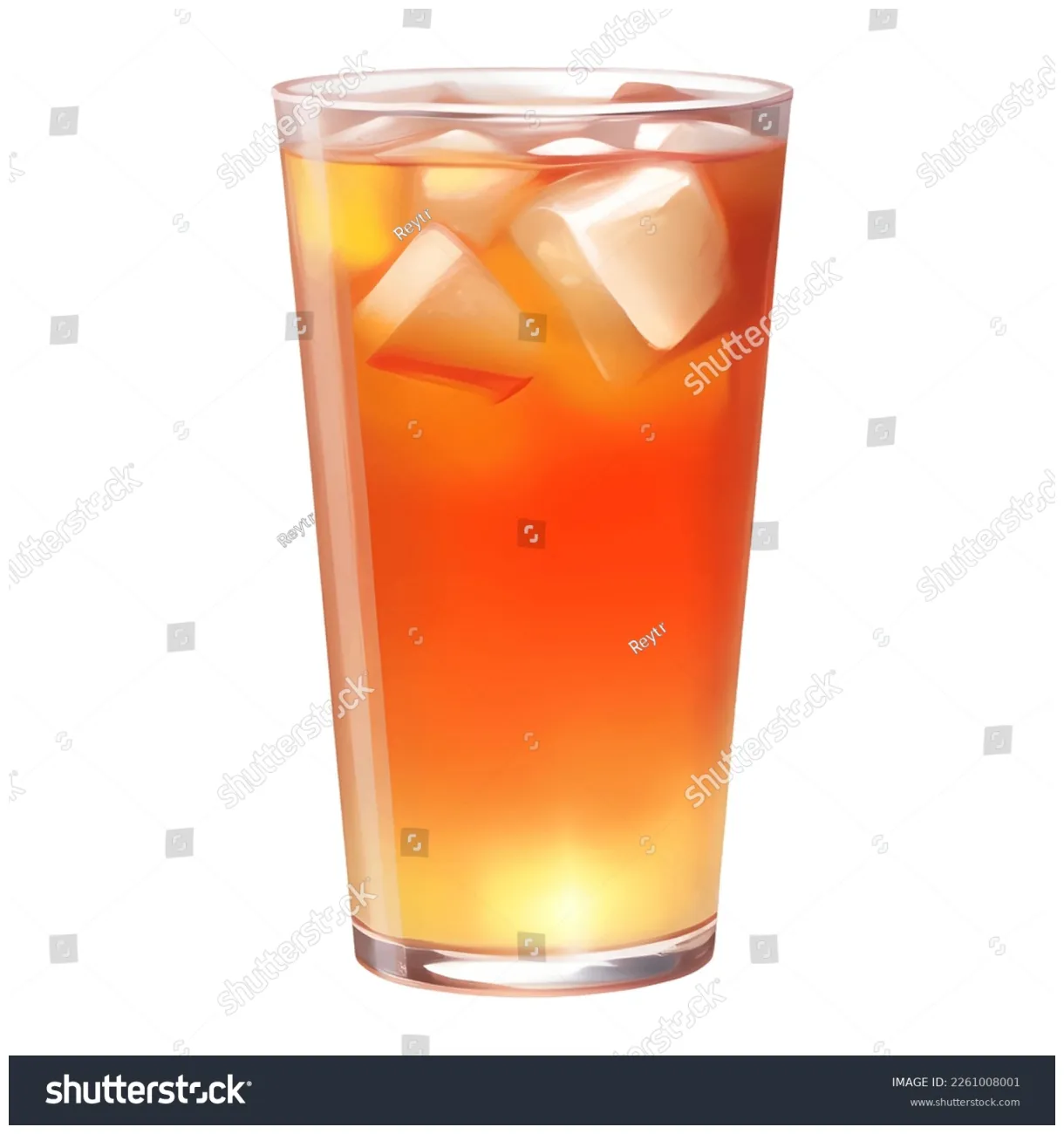 Ice Tea Isolated Detailed Hand Drawn Stock Vector (Royalty Free