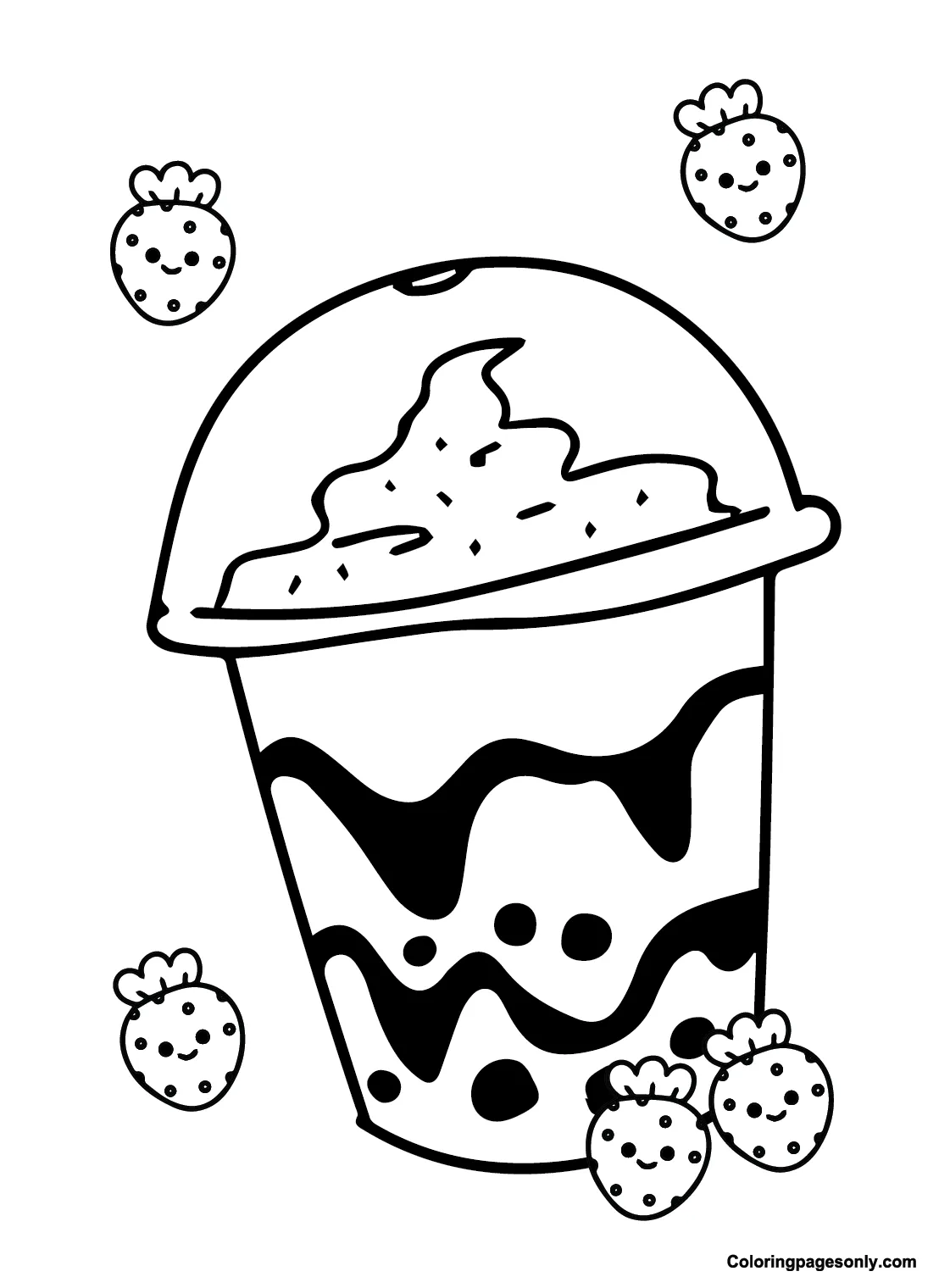 Boba Milk Tea Coloring Page - Free Printable Coloring Pages