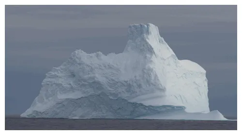 Arctic icebergs, massive majestic islands of glacial ice thousands of