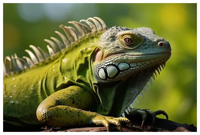 Premium ai close up of green iguana animal generative ai
