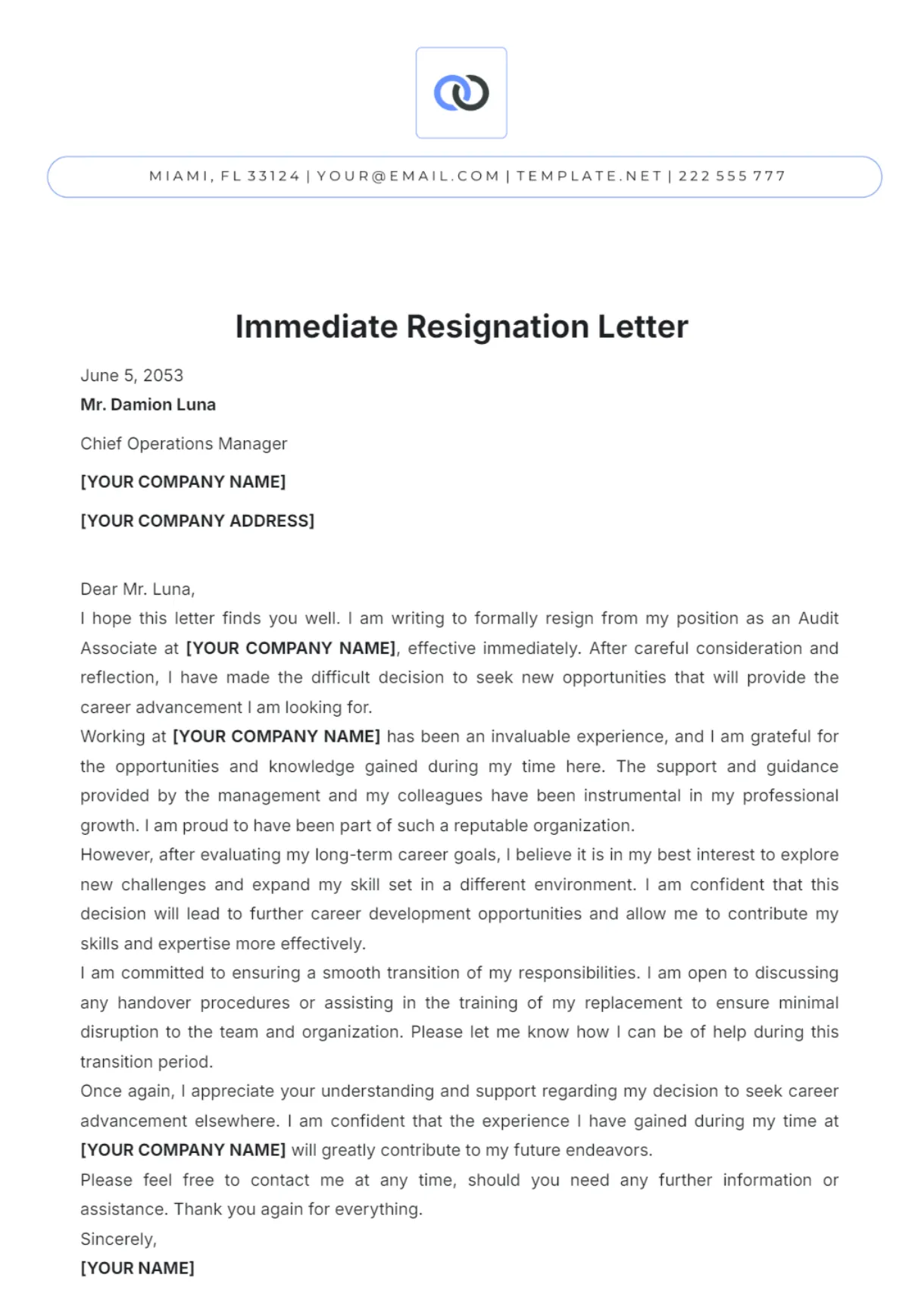 Free sample template to edit online