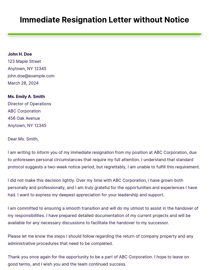 Without notice example [edit & download]