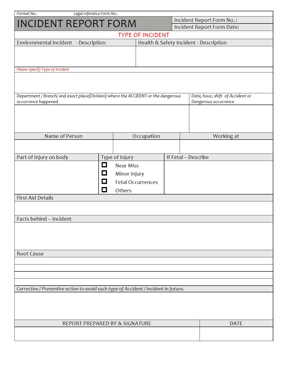 21+ free incident report template word excel formats