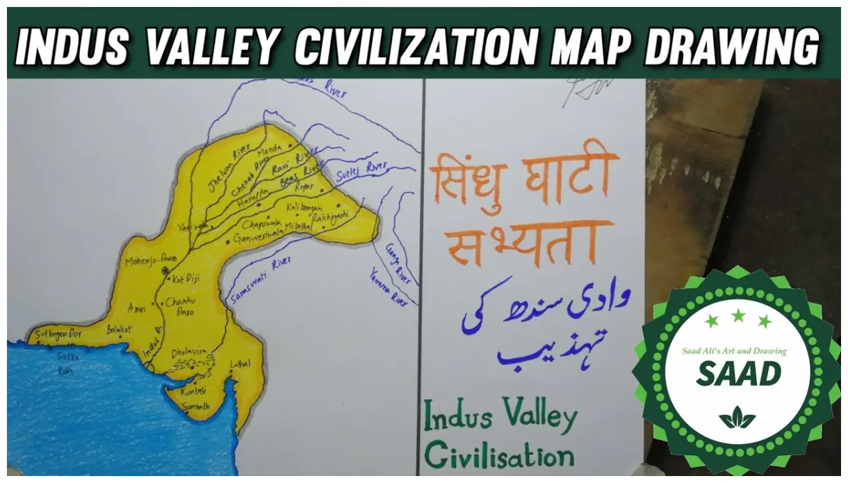 Indus valley civilization line map ancient pakistan