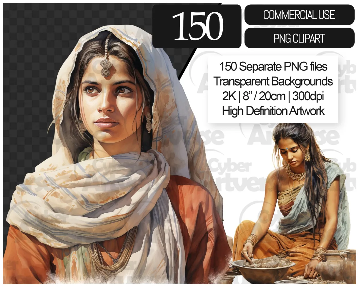 Mega bundle indus valley watercolor clipart set complex ancient indian printable coloring page