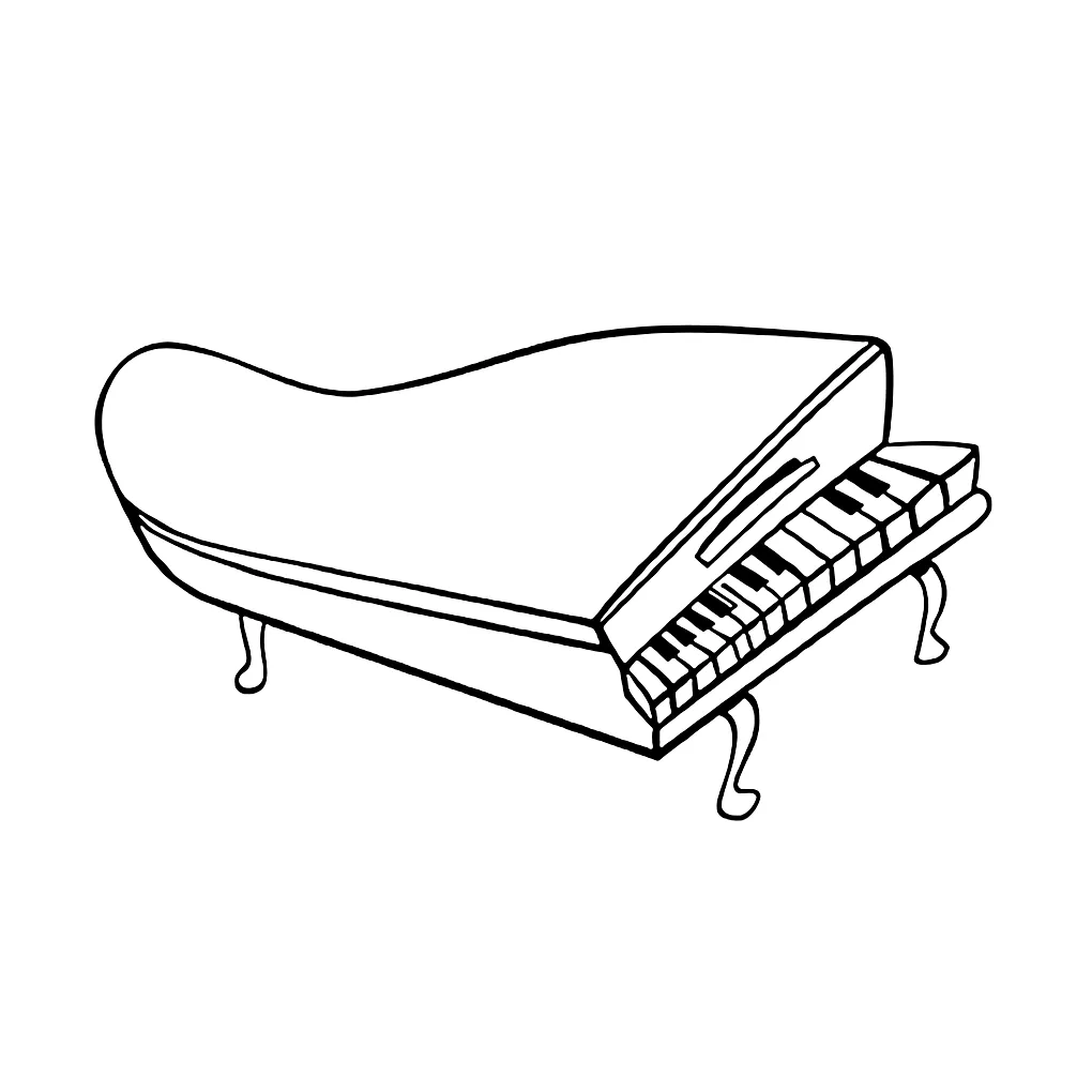 Musical instrument coloring pages & books 100% free and printable!
